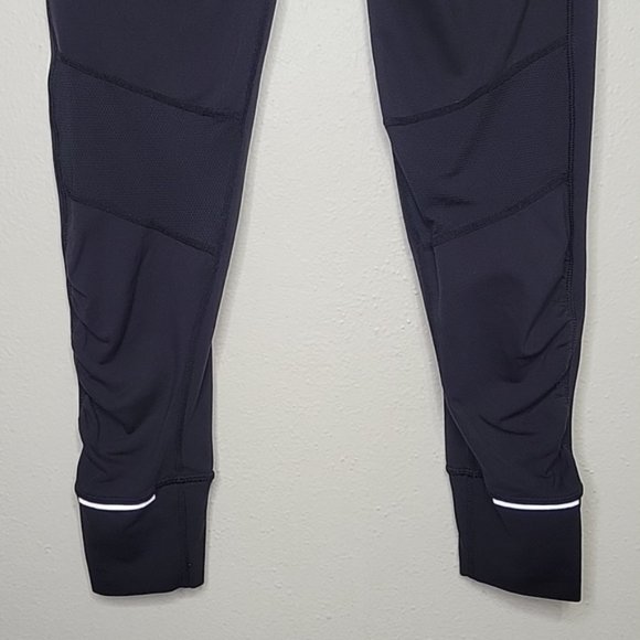 Athleta Relay Tights Leggings Black With Reflective Floral Detail, Size S - Picture 5 of 11